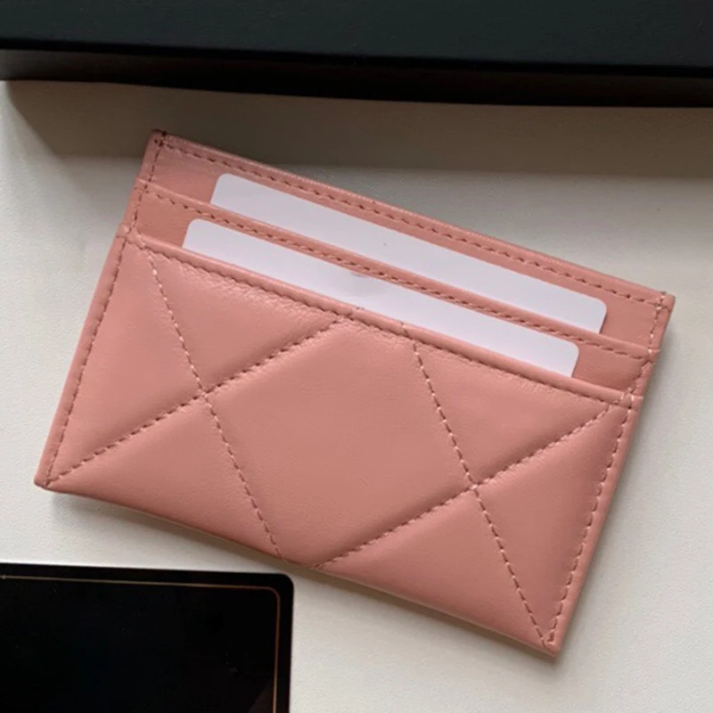 

Top Quality Genuine Leather ID Credit Card Wallet Coin Purse Luxury Card Holder With LOGO Box