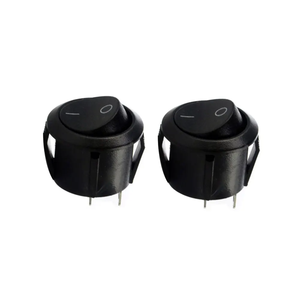

1PC 23mm Diameter Small Black Round Rocker On Off Switch I/O Tiny Mini DC SPST Circular ON-OFF Rocker Plastic Push Button Switch