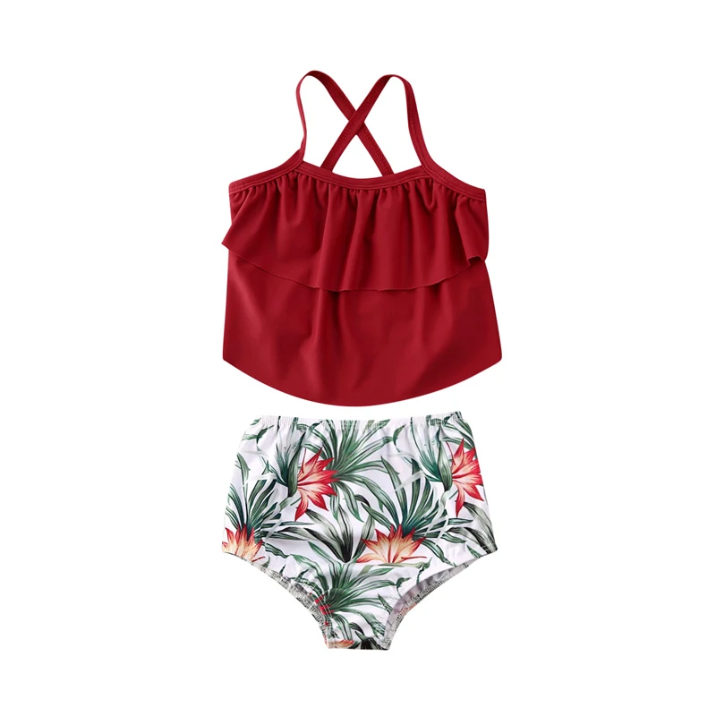 Комплект из 2 предметов купальный костюм для малышей летний комплект бикини