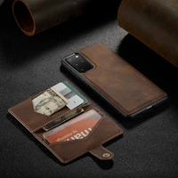leather magnetic back casedetachable card slot stand wallet cover for samsung s21 s20 ultra s21 a52 a12 a32 a22 note 8 9 10 20