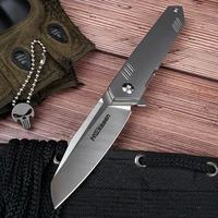 hwzbben folding knife m390 blade titanium tc4 alloy handle outdoor camping tactical defense hunting edc multitool pocket knives