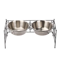 pet stainless steel dog water bowl stand food dogs drinking bowls container honden etensbak bottles chien animal product qkk60ws