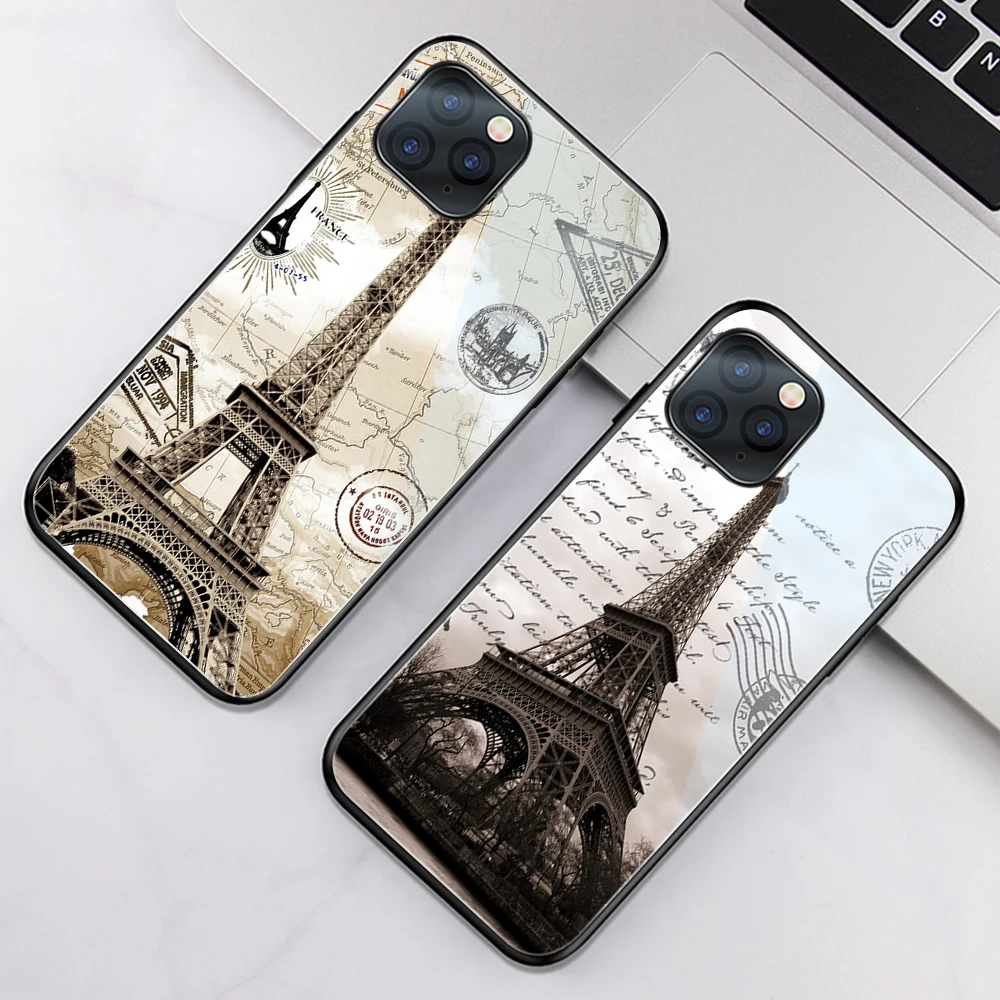 

ciciber Vogue Eiffel Tower Funda Case for iphone 12 Case for iphone 12 11 Pro XS Max XR X 7 8 6 6s Plus SE 2020 Tempered Glass