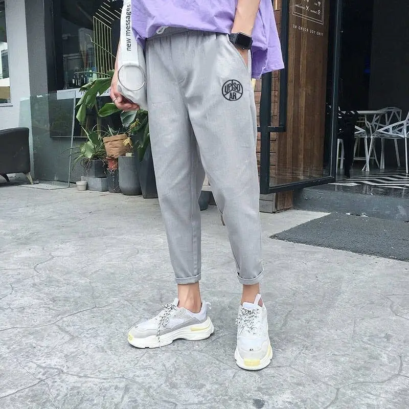 Брюки мужские студенческие Корейская версия тренда свободные с девятью точками