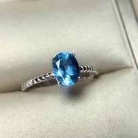 simple topaz silver ring for daily wear 6mm8mm vvs grade natural topaz ring solid 925 silver topaz jewelry