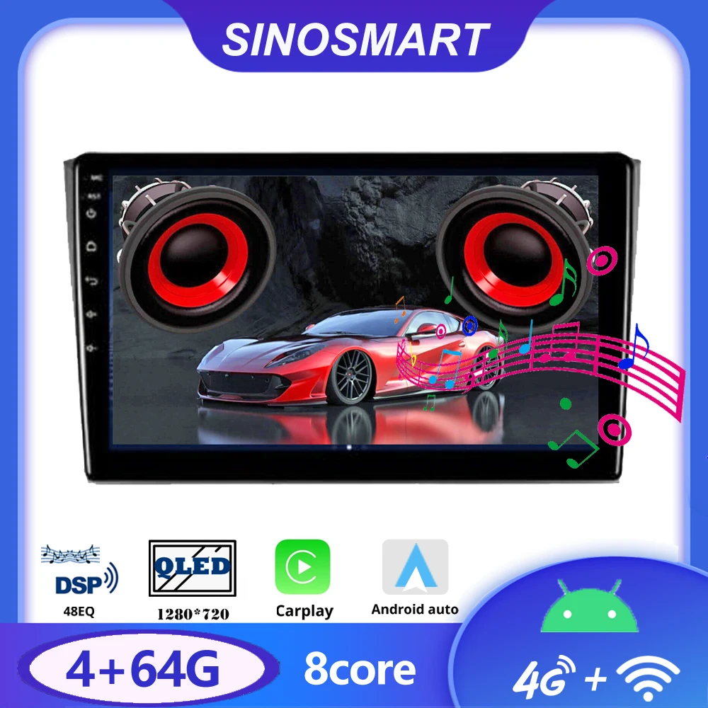 

SINOSMART Автомобильный GPS навигационный плеер для Mazda CX-9 2008-2015 поддержка BOSE Soundsport Free 4G LTE, аудио 8-ядерный процессор, DSP QLED