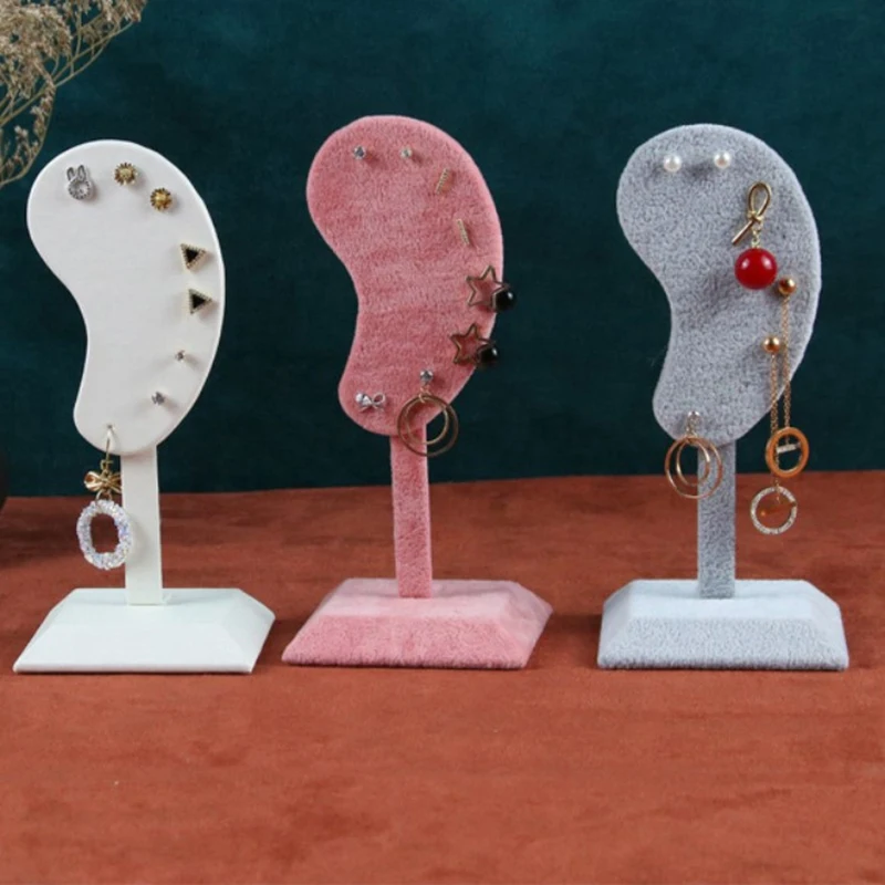 

Fashion Earring Display Stand Multi-Color Microfiber Earring Holder Ear Clip Stud Jewelry Display Organizer Stand