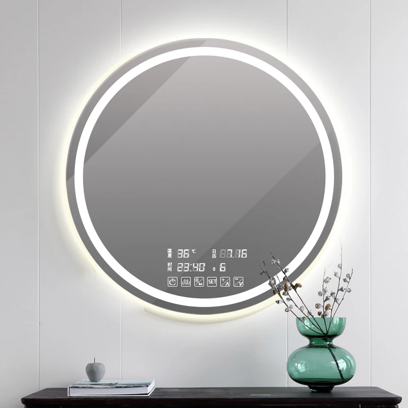 

Wall Smart Mirror In Bathroom Decorative Modern Design Vanity Mirror Wall with Led Light Creativity Miroir Home Decor BC50JZ