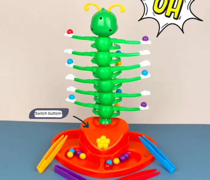 Гигантская Вибрирующая подвижная качель Электронная зеленая улыбка гусеница