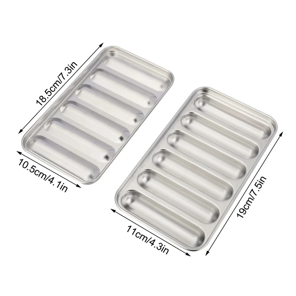 Non-Stick DIY Hot Dog Mold For Oven Steamer Kitchen Tools Sausage Mould Sausages Non-stick Kitchenware 6 Cavity Stainless Steel | Дом и сад