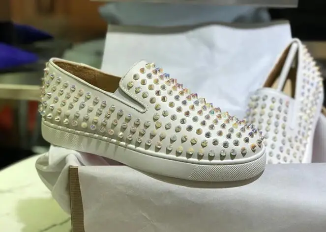 Мужские кожаные кроссовки Beertola повседневные разноцветные Плоские Заклепки