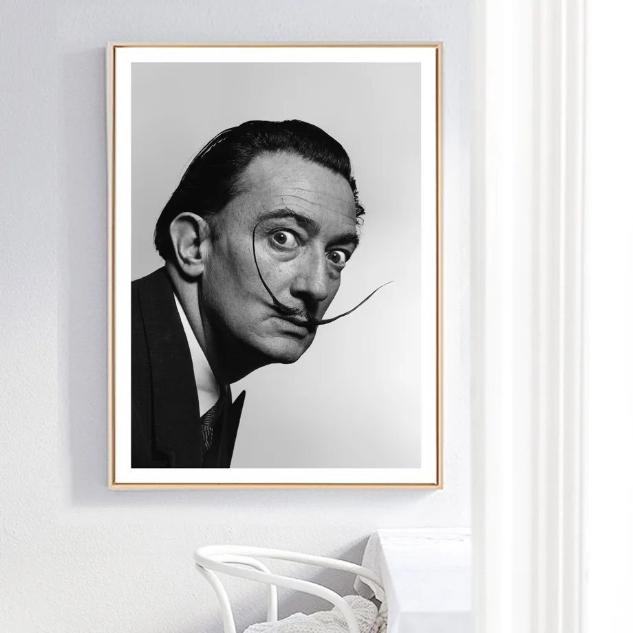 

Salvador Dali Black White Photo Wall Art Canvas Painting Nordic Posters and Prints Wall Pictures for Living Room Salon Decor