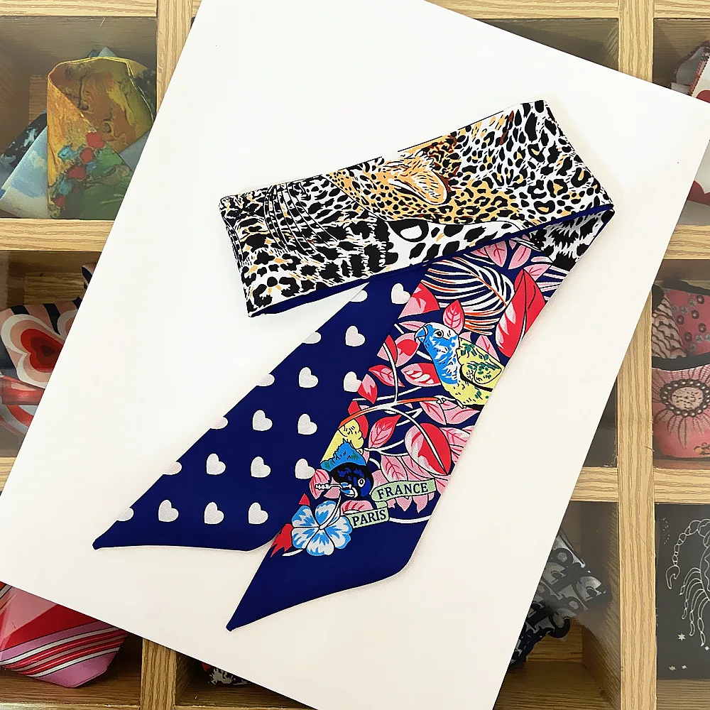 Женский шарф с леопардовым принтом попугай весенний обтягивающий роскошный