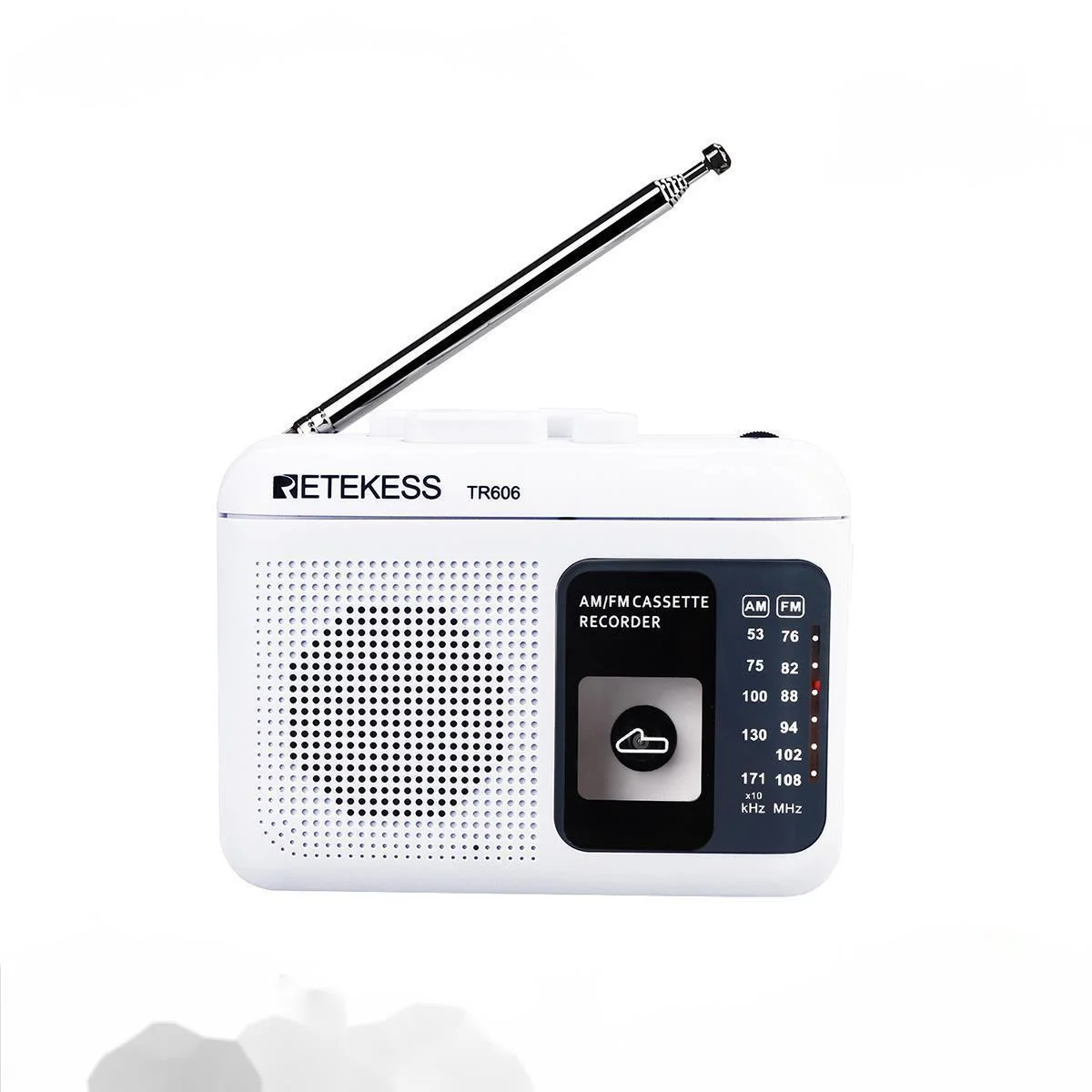 

Retekess TR606 Cassette Playback Radio FM/AM Portable Radio Voice Recorder Support Built-in/External Microphone Recording