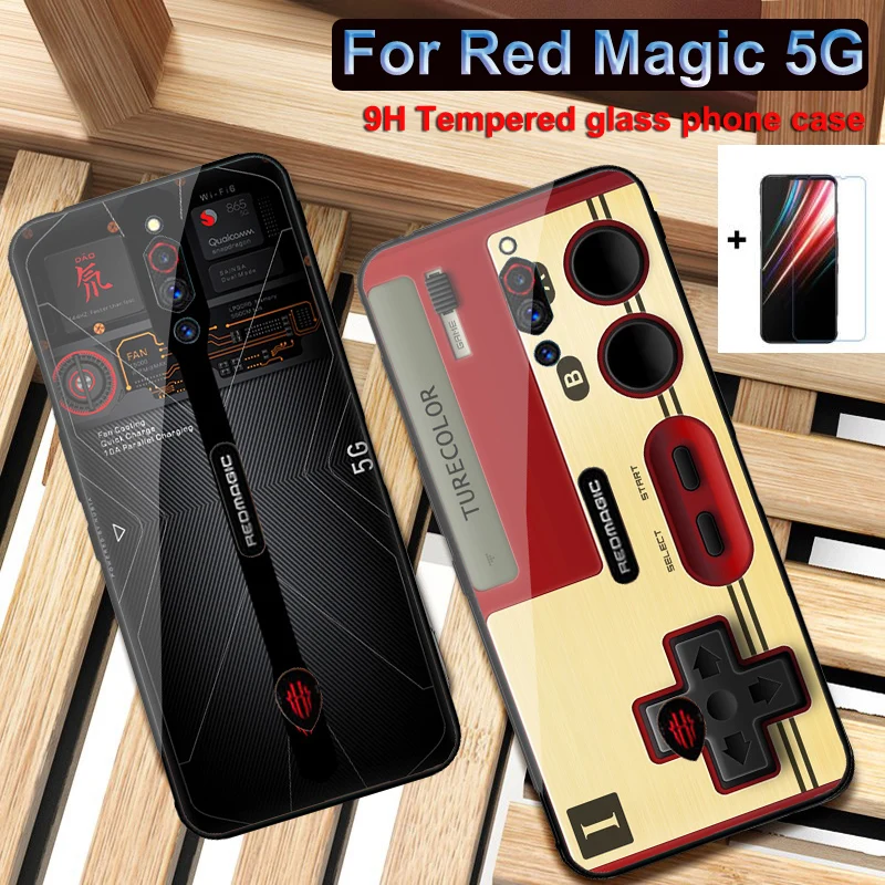 

Tempered Glass Case For ZTE nubia Red Magic 5G Case NX659J 6.65'' Hard Phone Back Cover Cases For ZTE nubia Red Magic 5G Bumper