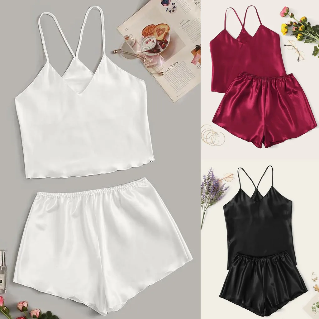Женское сексуальное нижнее белье S XL 2 шт. женское атласное шелковое Babydoll пижамный