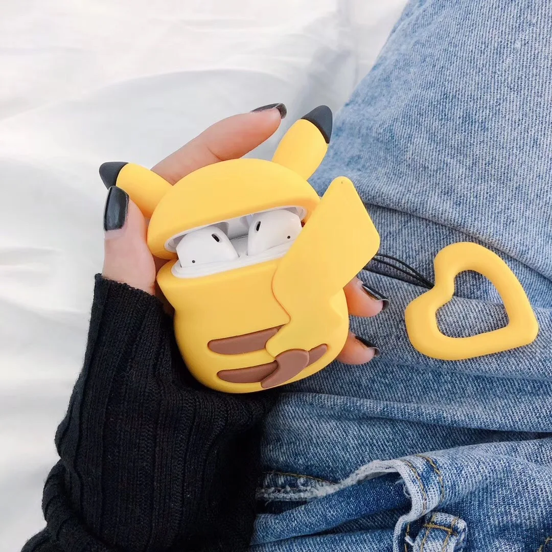 Pokemon Pikachu Airpods Case Airpods1 2 Cute Cartoon Psyduck Bluetooth Headset Shell Men Women Unisex Birthday Gift 2021 New | Дом и сад