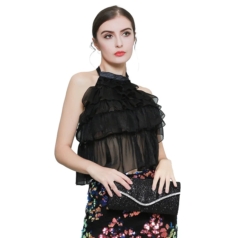 Женские сексуальные шелковые топы на бретельках для танца живота костюм женская