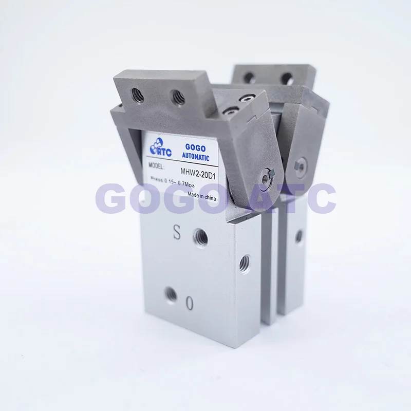 180 Градусов угловой тип пневматический схват Rack & Pinion MHW2-32D Плоские пальцы MHW2-32D1 Правый угловой тип с резьбовым креплением на.