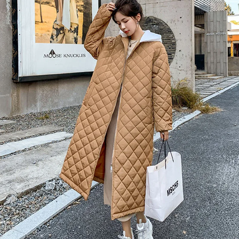 Новинка осенне-зимнее пальто теплые хлопковые куртки Женская длинная куртка с