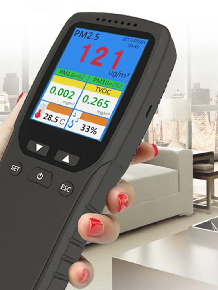 

2020 Portable Air Quality Detector TVOC Formaldehyde(HCHO) Monitor Tracks PM2.5 Haze Dust Meter For Homegas Inspection