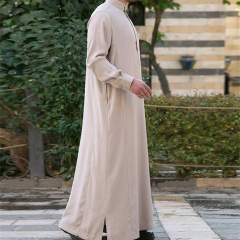Новинка лета 2021 мужской простой однотонный дизайнерский халат в мусульманском