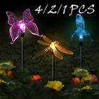 Светодиодная лампа-бабочка на солнечной батарее, водонепроницаемый ночник в форме стрекозы, Колима, птицы, бриллиантов, декоративное освещение для сада, улицы, бассейна, 421 шт.