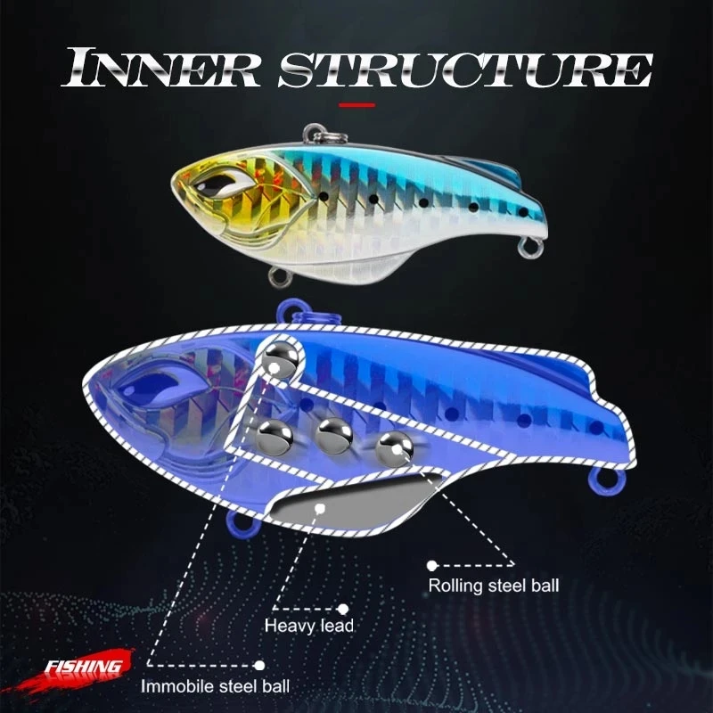 

NOEBY 3PCS 62mm 14g Wholesale Fishing Lure Sinking VIB Hard Artificial Fishing Bait Wobblers NBL1905