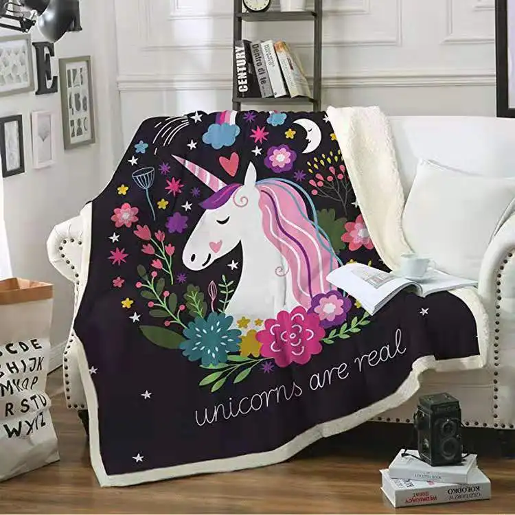 

Unicorn Blanket Child Print Siesta Siesta Cover Blanket Pet Blanket Lazy Blanket Flannel Blanket
