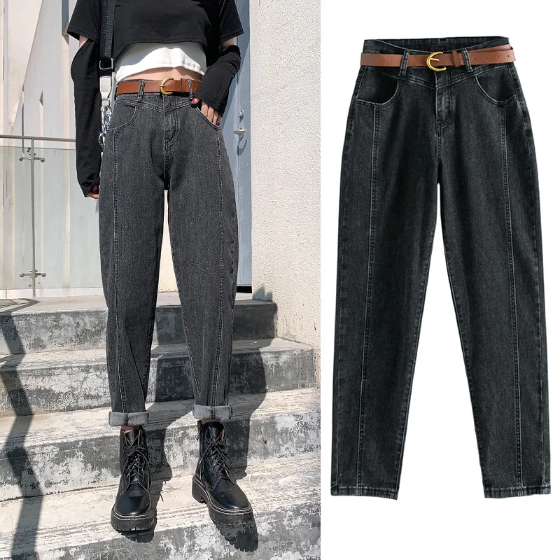 

women's high waist jeans, straight jeans, belt, elastic, retro, style