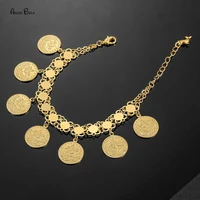 religious money coin bracelet gold color islamic muslim arab coins bracelet bangles for women arab middle eastern jewelry gift