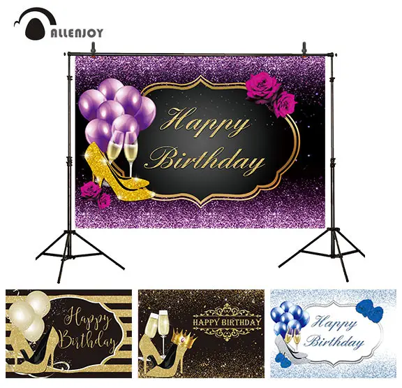 Allenjoy 60th День рождения фон для фотосъемки с блестками лентой шар пива вечерние