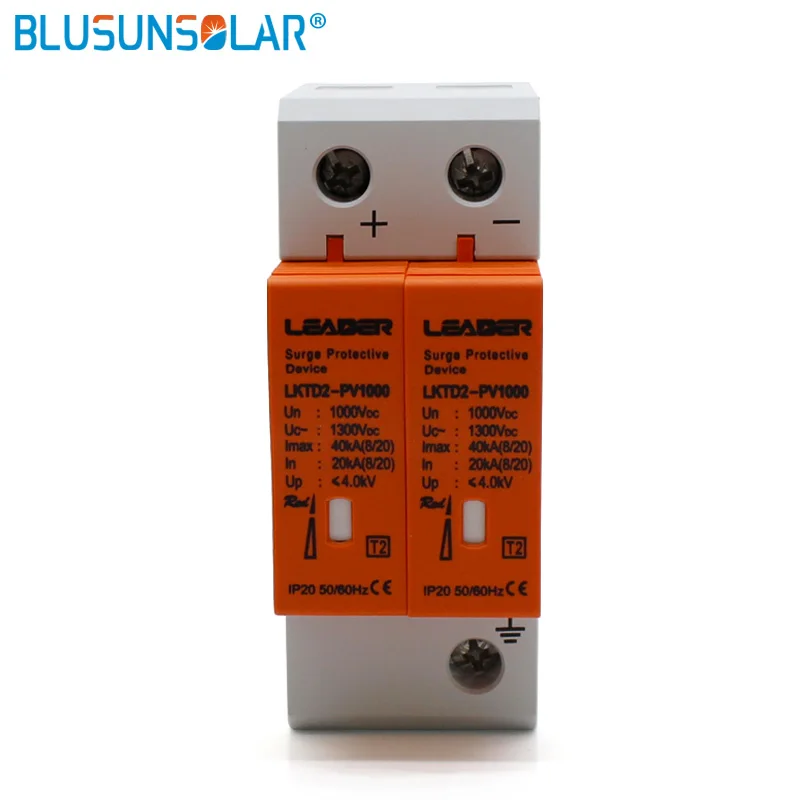 1 шт./лот 2P DC1000V 20/40ka DC устройство защиты от перенапряжения для солнечной