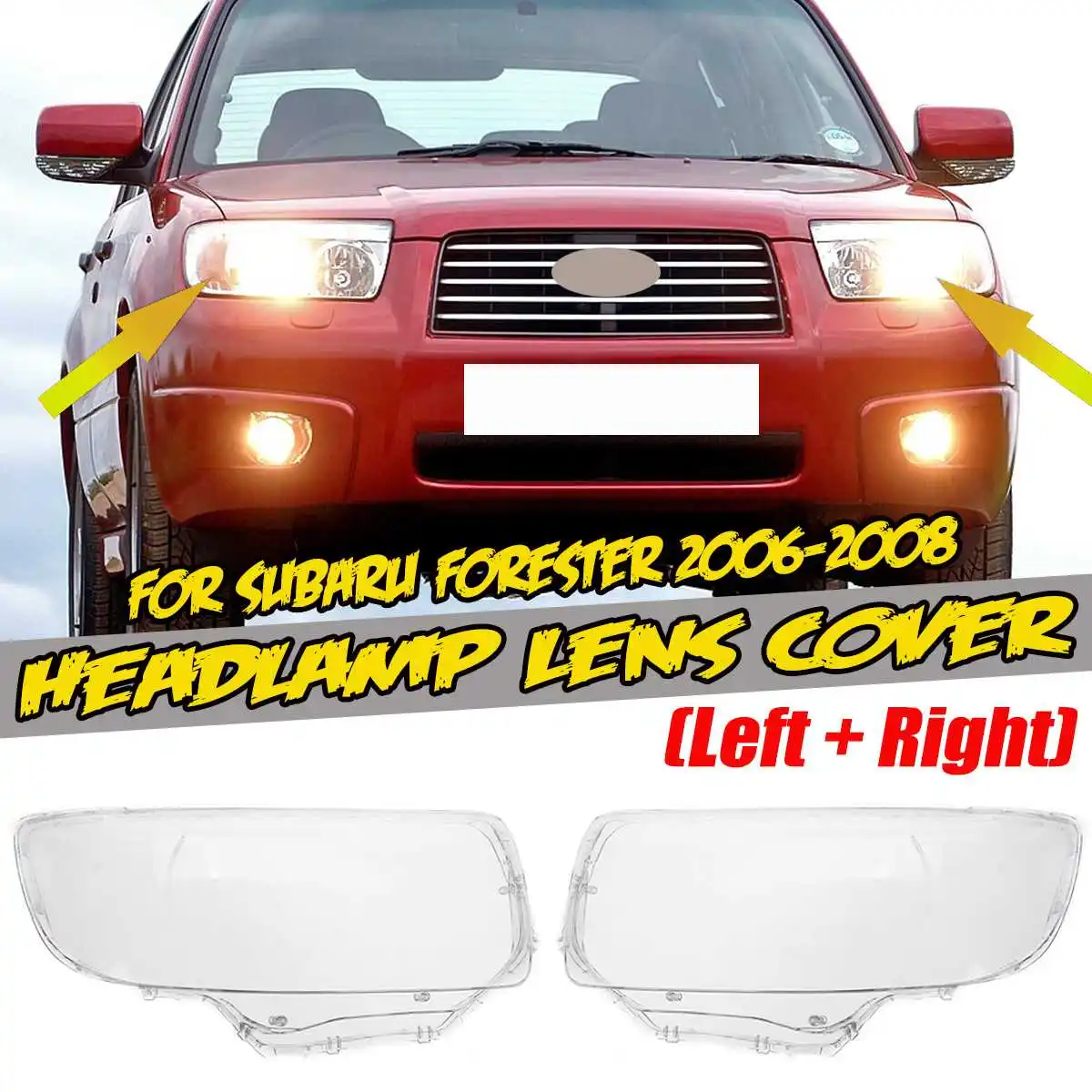 A Pair Car Front Headlight Headlamp Lens Cover Head Light Lamp Shell For Subaru For Forester 2006 2007 2008 SU2503119 SU2502119