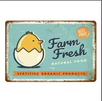 Яйца счастливый винтажный металлический знак плакат домашний декор рынок