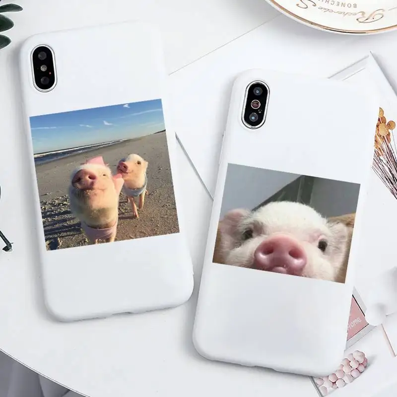 

Cute Pink Pet Little Pig Phone Case Candy Color for iPhone 11 12 mini pro XS MAX 8 7 6 6S Plus X 5S SE 2020 XR cover funda coque