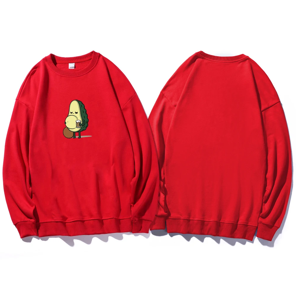 

Kawaii Fun Avocado Printed Hoodies Harajuku Unisex Loose Cartoon Sweatshirts Ulzzang 90s Long Sleeve O Neck Cotton Ladies Hoody