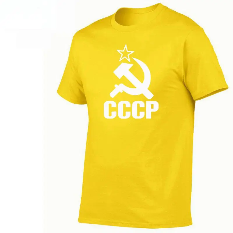 Летние русские футболки CCCP для мужчин, футболки с коротким рукавом, футболки с круглым вырезом из хлопка для мужчин