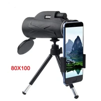 80x100 hd night vision monocular zoom optical spyglass monocle for sniper hunting rifle spotting scope professional telescope