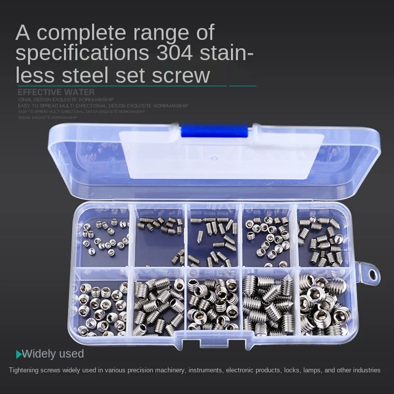 

M3 M4 M5 M6 M8 Stainless Steel Wood Screws Allen Head Socket Hex Set Grub Screw Assortment Cup Point Parafuso Assortment