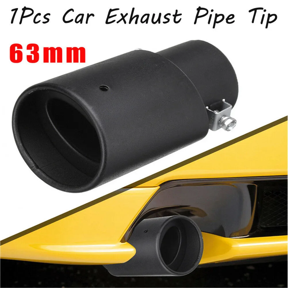 

63mm Car Exhaust Pipe 304 Stainless Steel Car Exhaust Pipe Muffler Welded Pipe Tip Tail Muffler Cover Car Styling