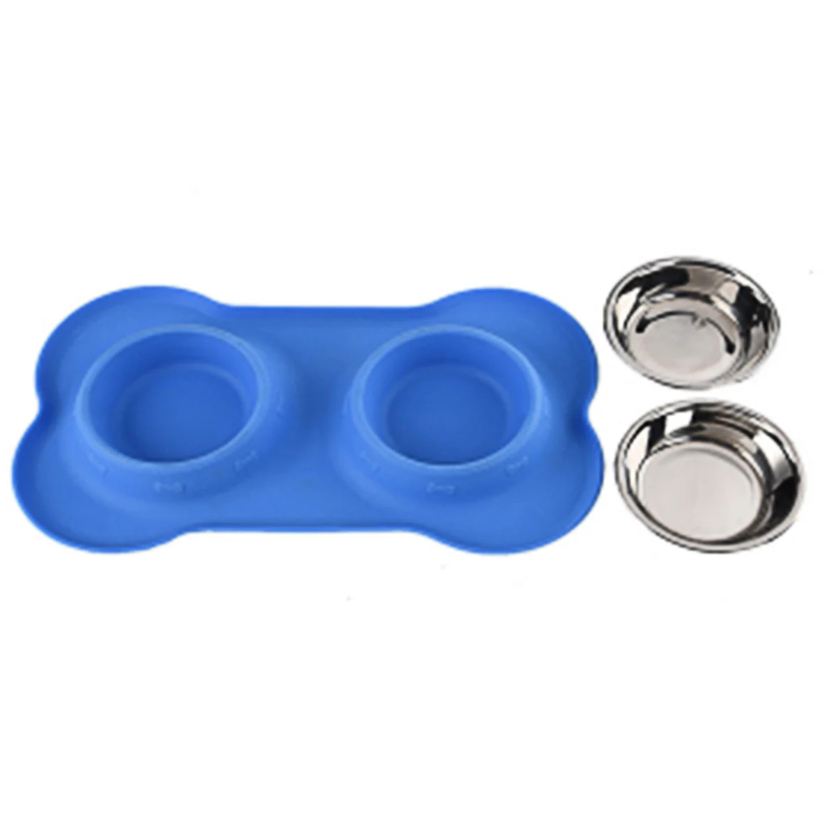 Новая популярная двойная миска для собак с нескользящим силиконовым ковриком