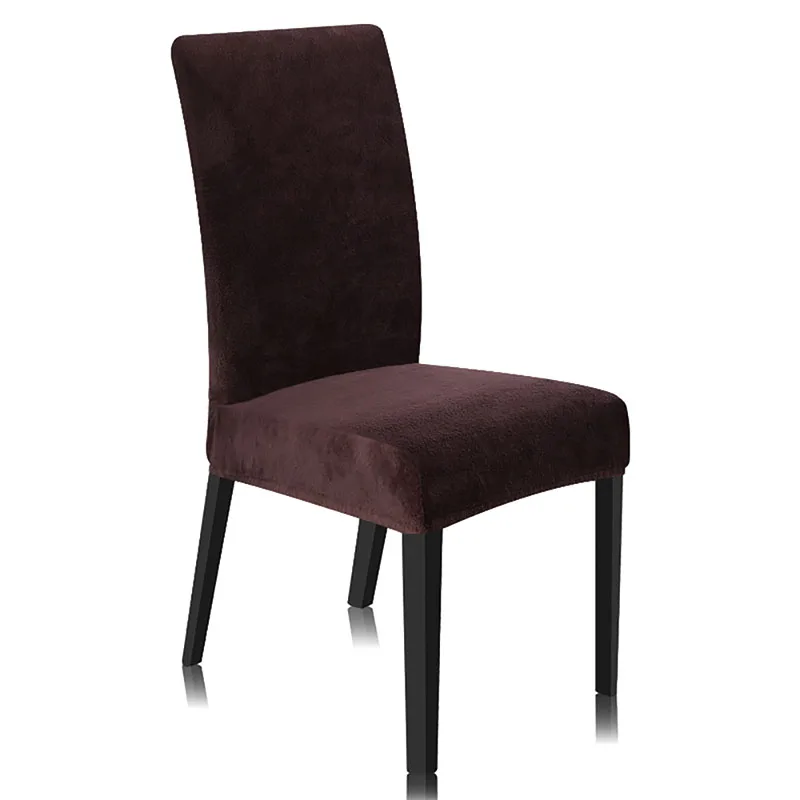 

Solid Color Plush Chair Cover Stretch Elastic Slipcovers Chair Covers Kitchen Wedding Banquet Hotel 1/2/4/6pcs