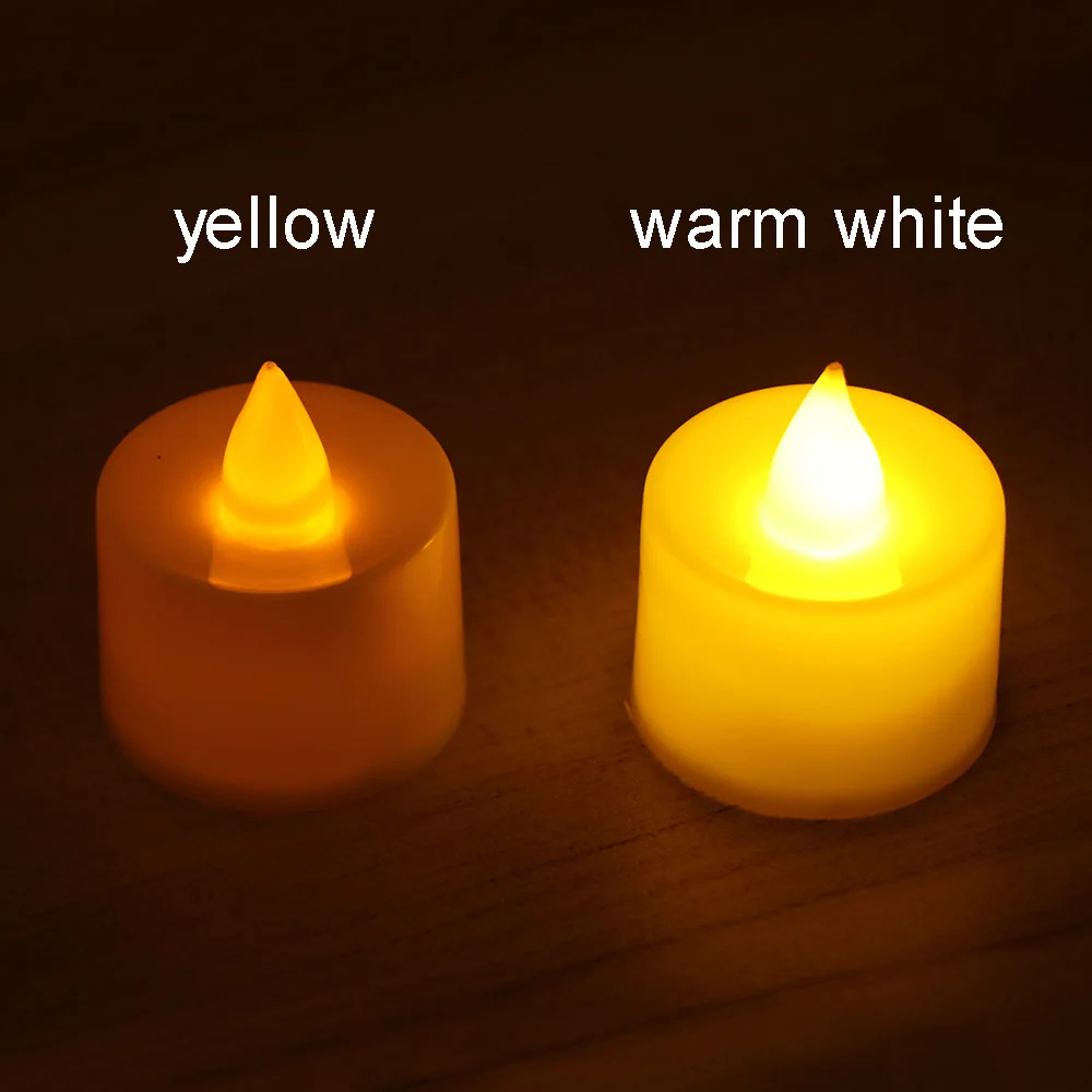 24 шт. Led лампы в форме свечи Белая Свеча светильник креативный настенный Батарея