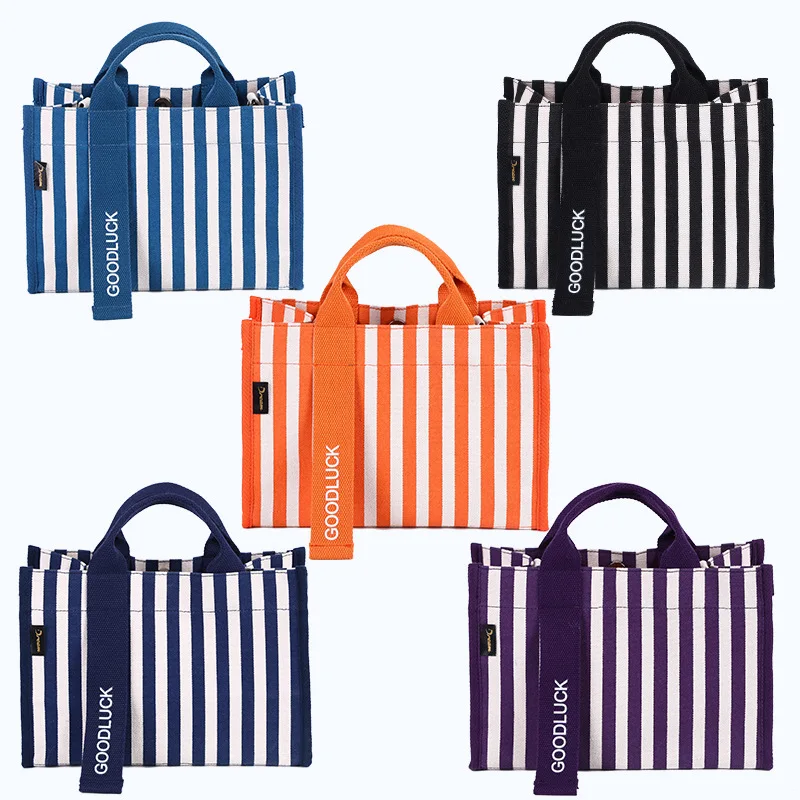 

Canvas Totes Purses and Handbags for Women 2021 Girl Female Shopper Casual New Hot Fashion Elegant Color Vertical Stripes Wallet