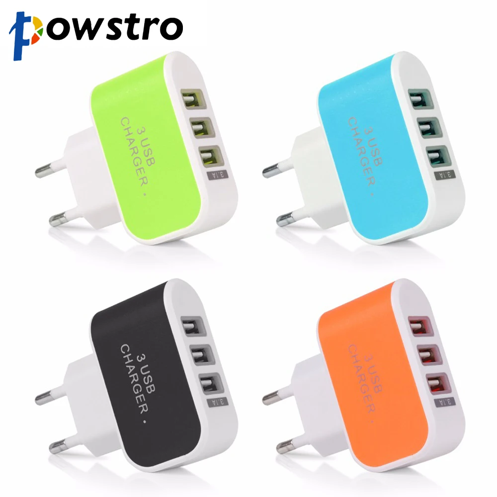 Черное зарядное устройство с 3 портами USB Micro для Xiaomi Huawei адаптер быстрой зарядки
