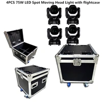 4pcs with flycase 60w led spot moving head light 75w led dj beam led spot lights with gobocolor wheel disco dj equipmentnt