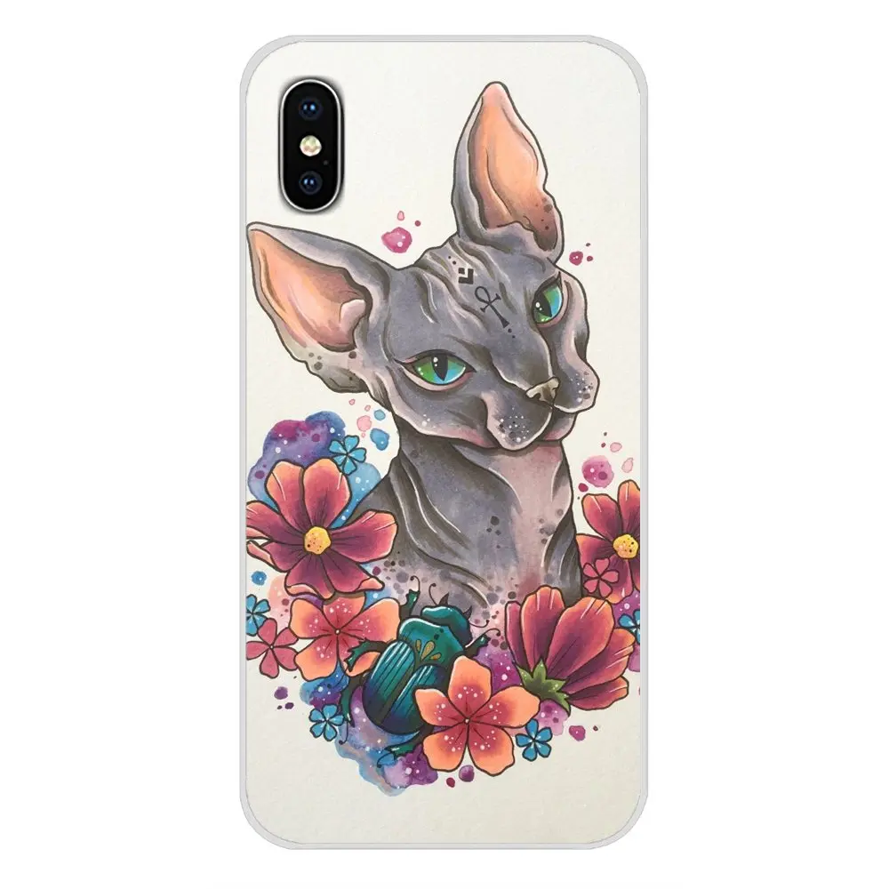 Аксессуары чехлы для телефонов Huawei Honor 4C 5C 6X 7 7A 7C 8 9 10 8C 8S 8X 9X 10I 20 Lite Pro Tattoo Sphinx Cat |
