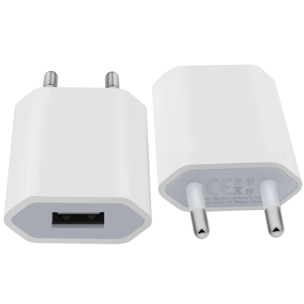 10pcs/lot US/EU Plug 5V 1A AC USB Charger Wall Power Adapter for Samsung for iphone HTC Cell Phones