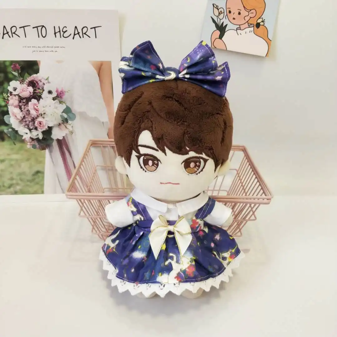 

[MYKPOP]KPOP Dolls Clothes Items:Hairband Dress Blouse 3pcs for 20cm Dolls(without Doll) Fans Collection SA20121007